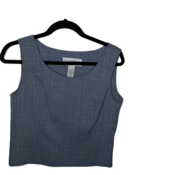 Sag Harbor Vintage Blazer Blue Striped Size 8 Women with Tank and Shoulder pads - Picture 14 of 16